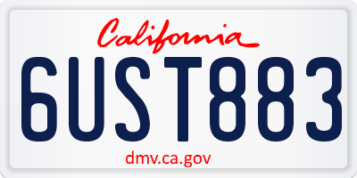CA license plate 6UST883