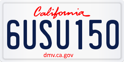 CA license plate 6USU150