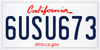 CA license plate 6USU673