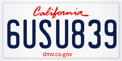 CA license plate 6USU839