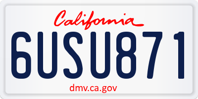 CA license plate 6USU871