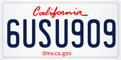 CA license plate 6USU909