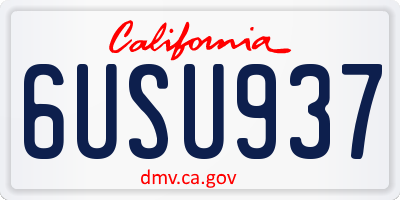 CA license plate 6USU937
