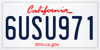 CA license plate 6USU971