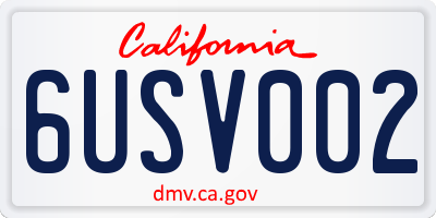 CA license plate 6USV002