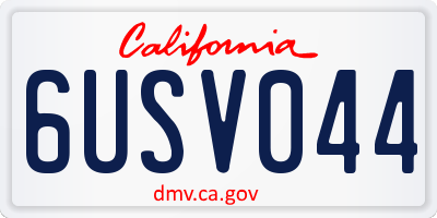 CA license plate 6USV044