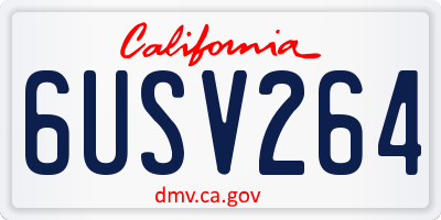 CA license plate 6USV264