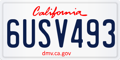 CA license plate 6USV493