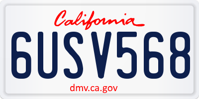 CA license plate 6USV568