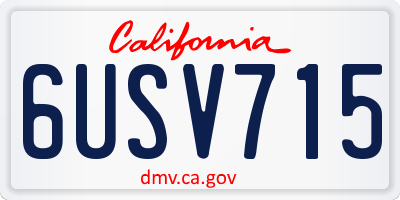 CA license plate 6USV715