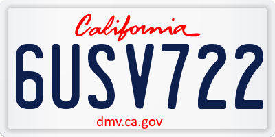 CA license plate 6USV722