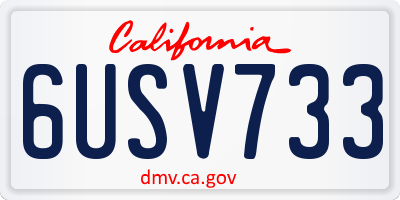 CA license plate 6USV733