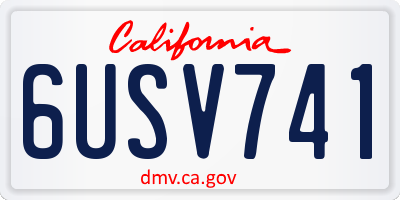CA license plate 6USV741