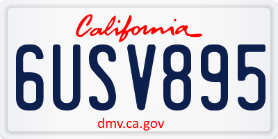 CA license plate 6USV895