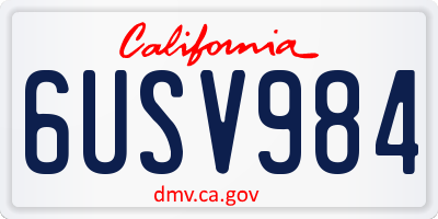 CA license plate 6USV984