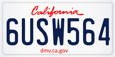 CA license plate 6USW564
