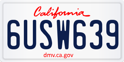 CA license plate 6USW639