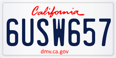CA license plate 6USW657