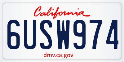CA license plate 6USW974