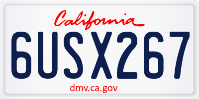 CA license plate 6USX267