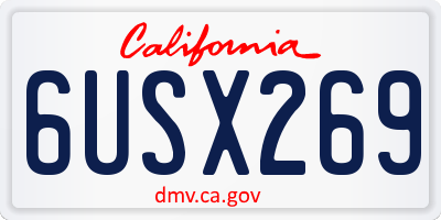 CA license plate 6USX269