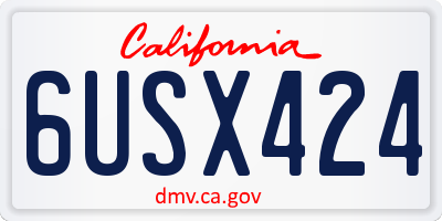 CA license plate 6USX424