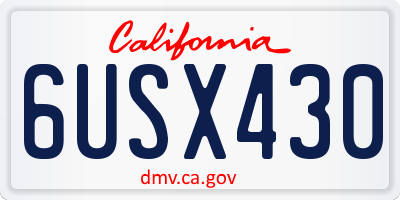 CA license plate 6USX430