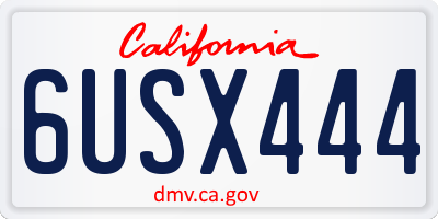 CA license plate 6USX444