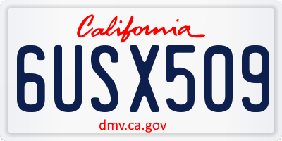 CA license plate 6USX509