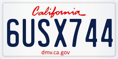 CA license plate 6USX744