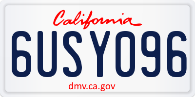 CA license plate 6USY096