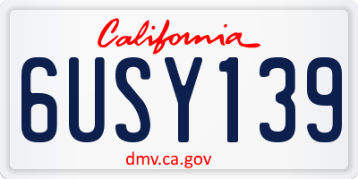CA license plate 6USY139