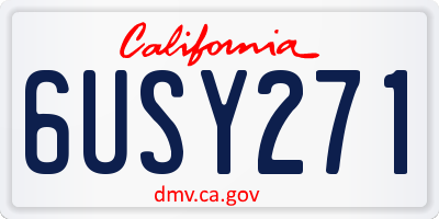 CA license plate 6USY271