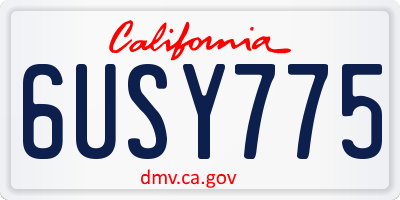 CA license plate 6USY775