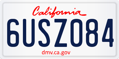 CA license plate 6USZ084