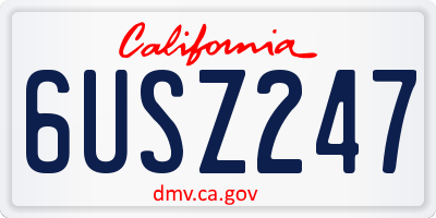 CA license plate 6USZ247