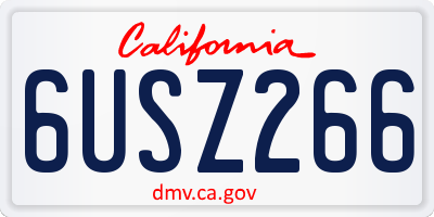 CA license plate 6USZ266