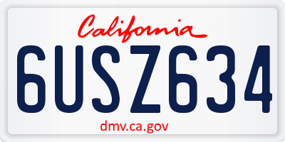 CA license plate 6USZ634