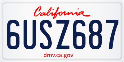 CA license plate 6USZ687