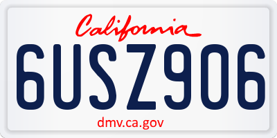 CA license plate 6USZ906