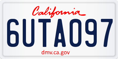 CA license plate 6UTA097