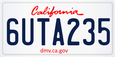 CA license plate 6UTA235