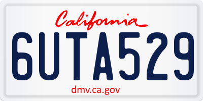 CA license plate 6UTA529