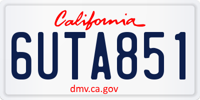 CA license plate 6UTA851