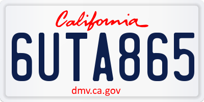 CA license plate 6UTA865