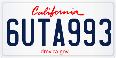 CA license plate 6UTA993