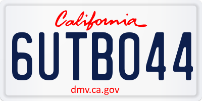 CA license plate 6UTB044