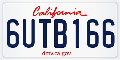 CA license plate 6UTB166