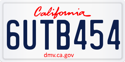 CA license plate 6UTB454