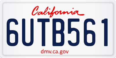 CA license plate 6UTB561